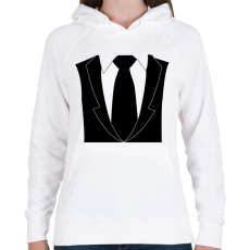 PRINTFASHION Klasszikus nyakkendő - Női kapucnis pulóver - Fehér