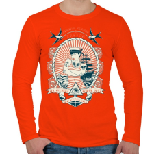 PRINTFASHION Klasszikus tengerész tetoválás - Férfi hosszú ujjú póló - Narancs férfi póló