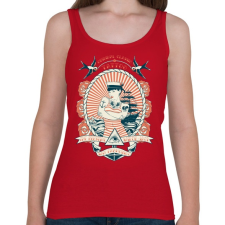 PRINTFASHION Klasszikus tengerész tetoválás - Női atléta - Cseresznyepiros női trikó