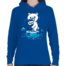 PRINTFASHION Klímaváltozás - Női kapucnis pulóver - Királykék