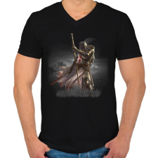 PRINTFASHION knights_templar_002 - Férfi V-nyakú póló - Fekete férfi póló