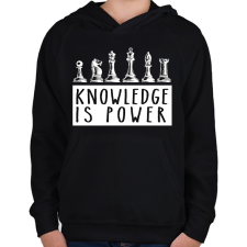 PRINTFASHION Knowledge is power - Gyerek kapucnis pulóver - Fekete gyerek pulóver, kardigán