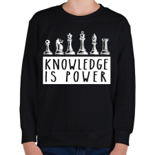 PRINTFASHION Knowledge is power - Gyerek pulóver - Fekete gyerek pulóver, kardigán