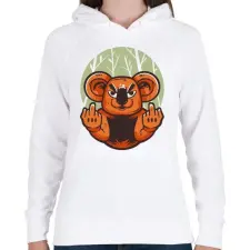 PRINTFASHION koala beint - Női kapucnis pulóver - Fehér női pulóver, kardigán