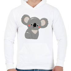 PRINTFASHION Koala maci - Férfi kapucnis pulóver - Fehér