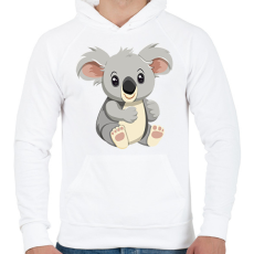 PRINTFASHION Koala maci - Férfi kapucnis pulóver - Fehér