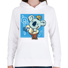 PRINTFASHION Koala mérnök - Női kapucnis pulóver - Fehér