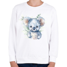 PRINTFASHION Koala növényekkel - Gyerek pulóver - Fehér gyerek pulóver, kardigán