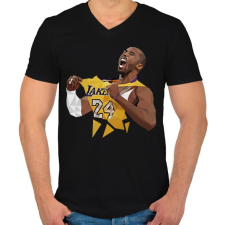 PRINTFASHION Kobe 24 Bryant - Férfi V-nyakú póló - Fekete férfi póló