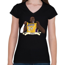 PRINTFASHION KOBE - Női V-nyakú póló - Fekete női póló