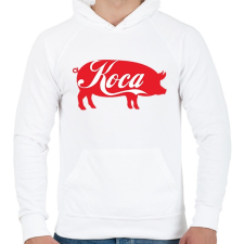 PRINTFASHION Koca kóla - Férfi kapucnis pulóver - Fehér férfi pulóver, kardigán