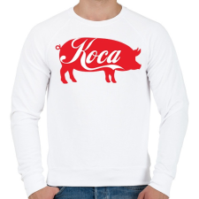 PRINTFASHION Koca kóla - Férfi pulóver - Fehér férfi pulóver, kardigán