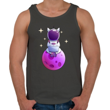 PRINTFASHION Kocka asztronauta lila - Férfi atléta - Sötétszürke atléta, trikó