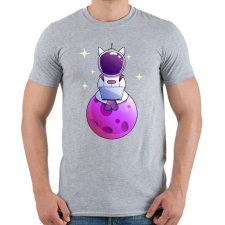 PRINTFASHION Kocka asztronauta lila - Férfi póló - Sport szürke férfi póló
