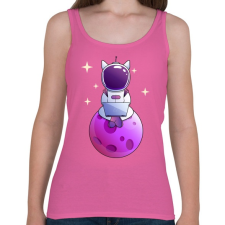 PRINTFASHION Kocka asztronauta lila - Női atléta - Rózsaszín női trikó