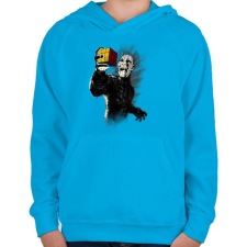 PRINTFASHION Kocka kirakva - Gyerek kapucnis pulóver - Azúrkék gyerek pulóver, kardigán