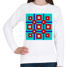 PRINTFASHION Kockás minta 01 - Női pulóver - Fehér