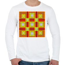 PRINTFASHION kockás minta 02 - Férfi hosszú ujjú póló - Fehér férfi póló