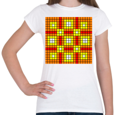 PRINTFASHION kockás minta 02 - Női póló - Fehér