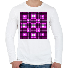 PRINTFASHION Kockás minta 03 - Férfi hosszú ujjú póló - Fehér