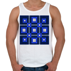 PRINTFASHION Kockás minta 05 - Férfi atléta - Fehér