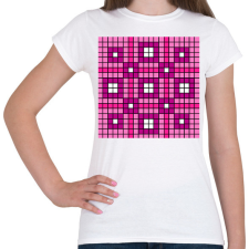 PRINTFASHION Kockás minta 06 - Női póló - Fehér női póló