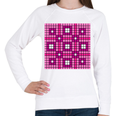 PRINTFASHION Kockás minta 06 - Női pulóver - Fehér