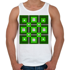 PRINTFASHION Kockás minta - Férfi atléta - Fehér