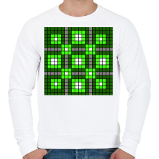 PRINTFASHION Kockás minta - Férfi pulóver - Fehér