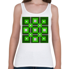 PRINTFASHION Kockás minta - Női atléta - Fehér