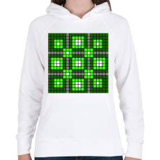 PRINTFASHION Kockás minta - Női kapucnis pulóver - Fehér