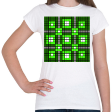 PRINTFASHION Kockás minta - Női póló - Fehér női póló