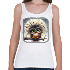 PRINTFASHION Kócos bagoly - Női atléta - Fehér női trikó