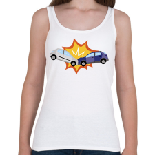 PRINTFASHION Kocsi ütközés - Női atléta - Fehér női trikó