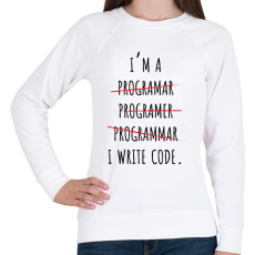 PRINTFASHION Kódokat írok - Női pulóver - Fehér