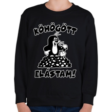 PRINTFASHION Köhögött elástam - Kisvakond - Gyerek pulóver - Fekete