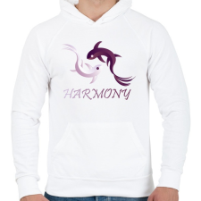 PRINTFASHION Koi harmónia - Férfi kapucnis pulóver - Fehér férfi pulóver, kardigán