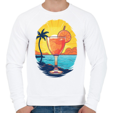 PRINTFASHION Koktél - Férfi pulóver - Fehér