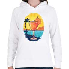 PRINTFASHION Koktél - Női kapucnis pulóver - Fehér