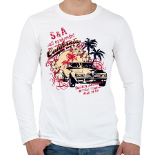 PRINTFASHION Kókuszfák  autó - Férfi hosszú ujjú póló - Fehér férfi póló