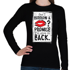 PRINTFASHION Kölcsön csók? - Női hosszú ujjú póló - Fekete