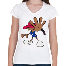 PRINTFASHION Kölyök nem dedós 5. - Női V-nyakú póló - Fehér női póló