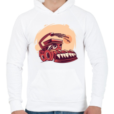PRINTFASHION Kombájn - Férfi kapucnis pulóver - Fehér férfi pulóver, kardigán