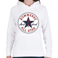 PRINTFASHION Kommersz ALL STAR - Női kapucnis pulóver - Fehér