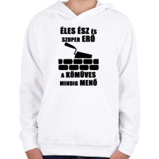 PRINTFASHION komuves meno - Gyerek kapucnis pulóver - Fehér gyerek pulóver, kardigán