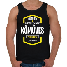 PRINTFASHION Kőműves prémium minőség - Férfi atléta - Fekete