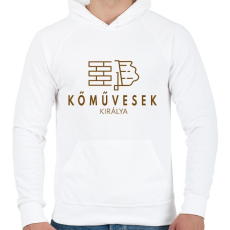 PRINTFASHION Kőművesek királya - Férfi kapucnis pulóver - Fehér