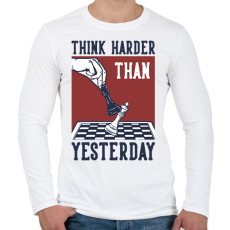 PRINTFASHION Koncentrálj jobban - sakk - Férfi hosszú ujjú póló - Fehér