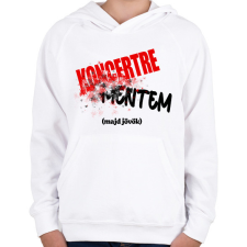 PRINTFASHION Koncertre mentem (majd jövök) - Gyerek kapucnis pulóver - Fehér gyerek pulóver, kardigán