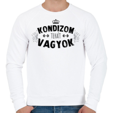 PRINTFASHION Kondizom, tehát vagyok - Férfi pulóver - Fehér férfi pulóver, kardigán